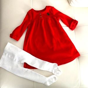 Carters 2-piece set dress and tights Sz 12 months